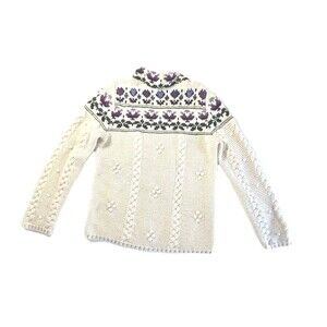 Lands’ End Grandmacore Chunky Cable Knit Turtleneck Sweater Sz S | Cozy 3% Wool